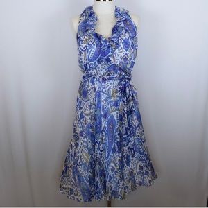 Ralph Lauren Wrap Dress Silk 8 Paisley perfect condition